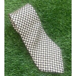Liberty of London Vintage 100%‎ Silk Paisley Tie, Cream, Maroon, Slip Stitch